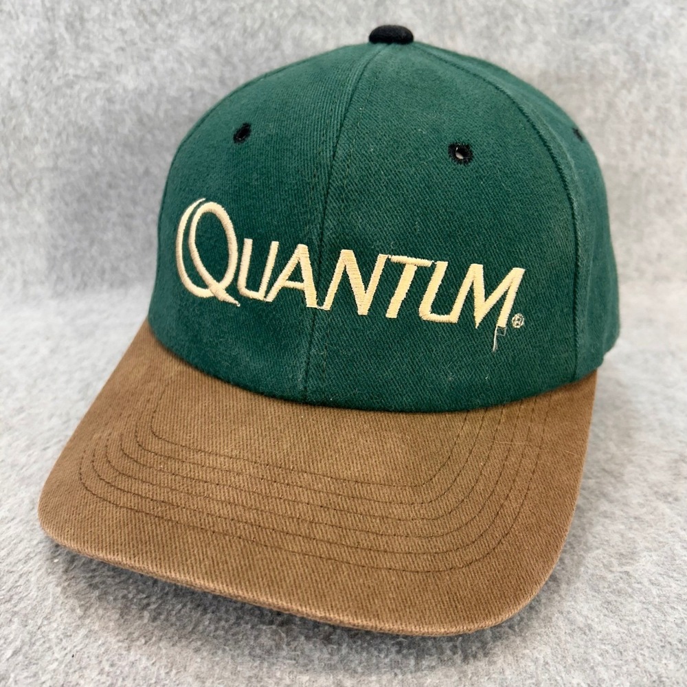Quantum Logo Mens Green Youngan Hat Adjustable Strapback Fishing OSFA